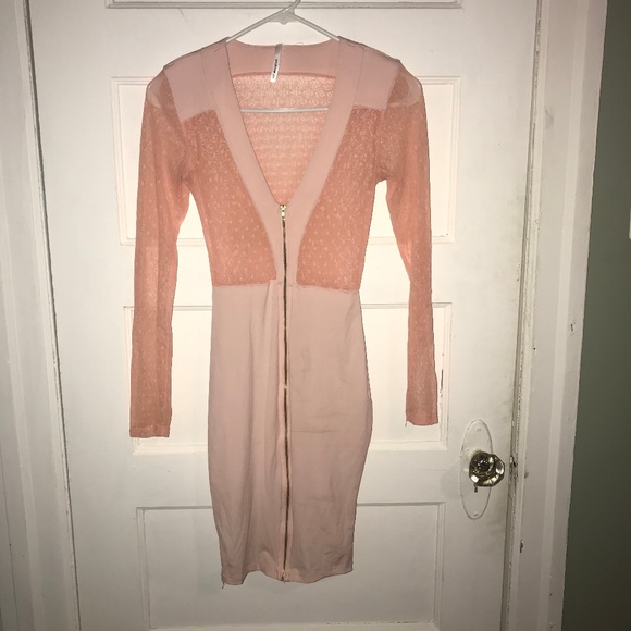 Dresses & Skirts - Goodtime USA Pink Sheer Polka Dot Zip Dress 3/$20